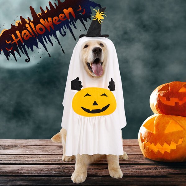 Halloween Pumpkin Ghost Pet Outfit