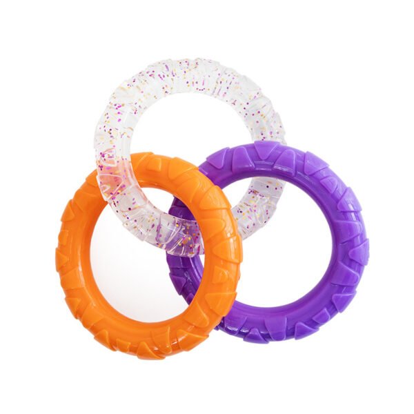 Three-Color Ring Dog Teething Toy