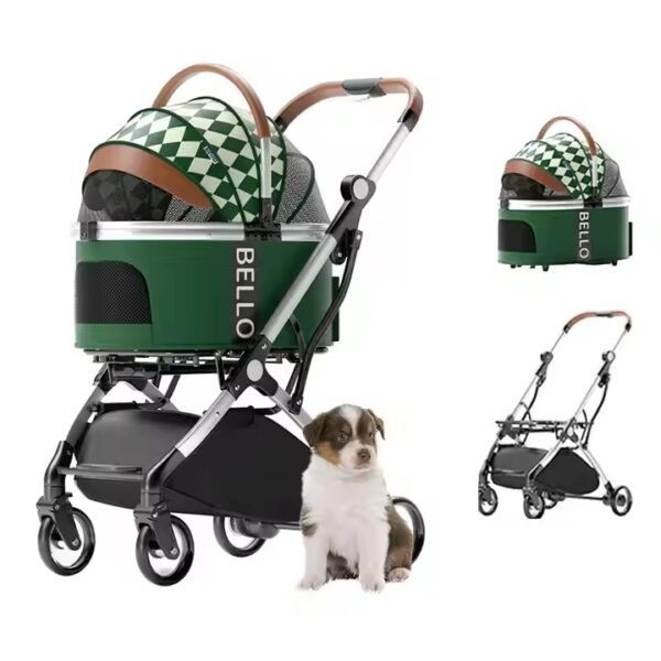 Travel Outdoor Pet Stroller with Removable Carrier