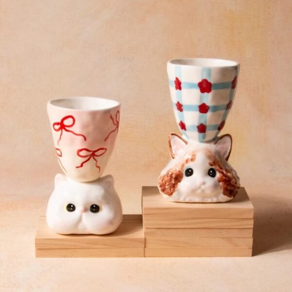Handmade Cat Ceramic Mug Birthday Gift