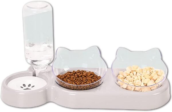 3-In-1 Cat Food And Water Bowl Set