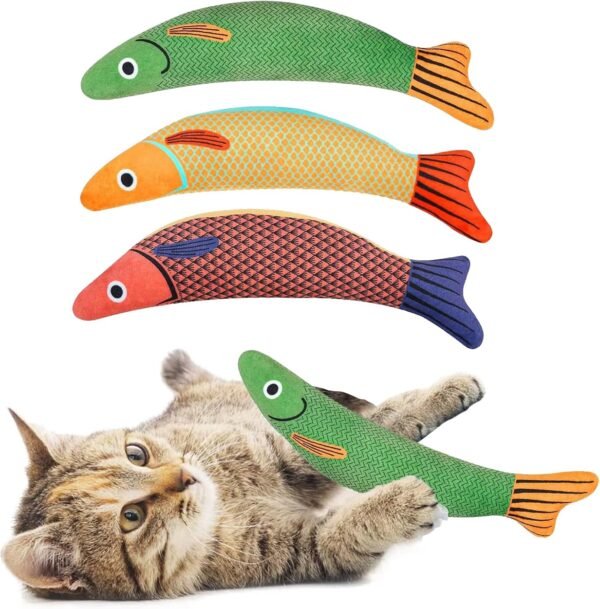 3pcs Cat Catnip Toy Saury Fish