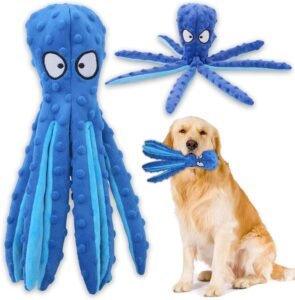 Octopus Dog Chew Toy with Crinkle Paper