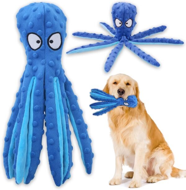 Octopus Dog Chew Toy with Crinkle Paper
